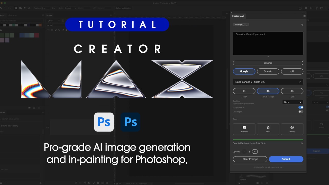 Title card of the Creator MAX for Photoshop tutorial