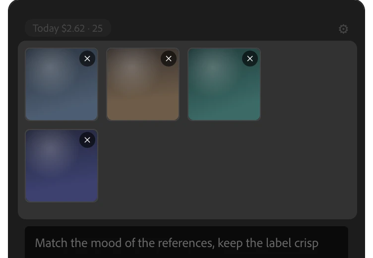 Attach references — Creator MAX panel